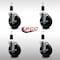 Service Caster 5'' SS Soft Rubber Swivel 1-3/8'' Expanding Stem Caster Set with Brake, 4PK SCC-SSEX20S514-SRS-TLB-138-4 - alternate 2